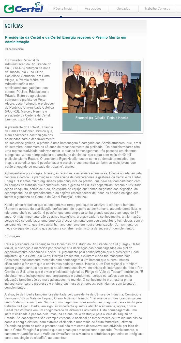 Prêmio Mérito em Administração